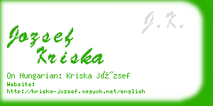 jozsef kriska business card